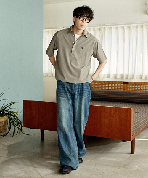 U.S. POLO ASSN.(ユーエスポロアッスン)の「U.S. POLO ASSN.U.S. POLO ASSN. × PUBLUX/ユーエスポロアッスン 別注 ワンポイント プルオーバー シャツ 限定展開(シャツ/ブラウス・メンズ・グレー/チャコールグレー/ブラック/サックスブルー・S/M/L)」の11枚目の写真