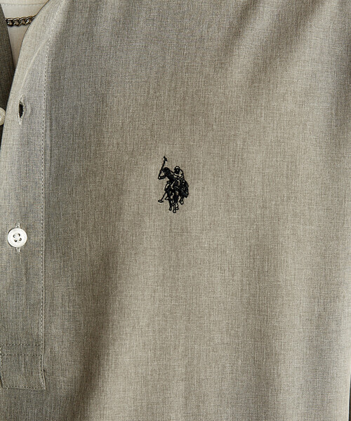 U.S. POLO ASSN.(ユーエスポロアッスン)の「U.S. POLO ASSN.U.S. POLO ASSN. × PUBLUX/ユーエスポロアッスン 別注 ワンポイント プルオーバー シャツ 限定展開(シャツ/ブラウス・メンズ・グレー/チャコールグレー/ブラック/サックスブルー・S/M/L)」の13枚目の写真