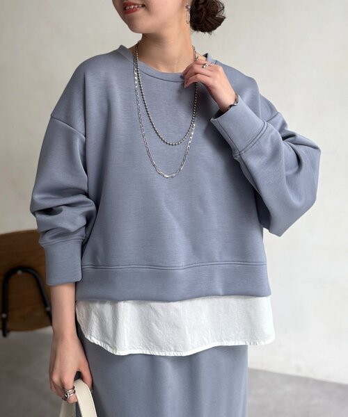 Chez toi（シェトワ）の「【タイパ・コスパ最強セットアップ】ボンディングプルオーバー×ナロースカート（つなぎ/オールインワン・レディース・グレー/ブルー/ブラック/ベージュ・FREE）」の11枚目の写真