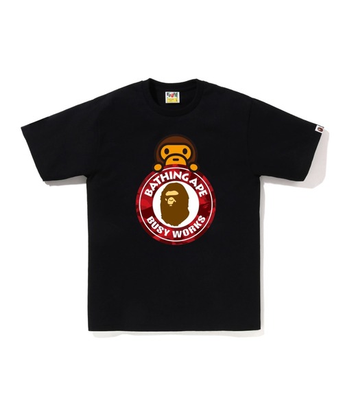 A BATHING APE(アベイシングエイプ)の「COLOR CAMO MILO ON BUSY WORKS TEE(Tシャツ/カットソー・メンズ・ブラック×レッド/ホワイト×レッド/ブラック×パープル/ブラック×ブルー/ホワイト×ネイビー/ホワイト×パープル・MEDIUM/X-LARGE/XX-LARGE/LARGE/SMALL/XXX-LARGE)」の5枚目の写真