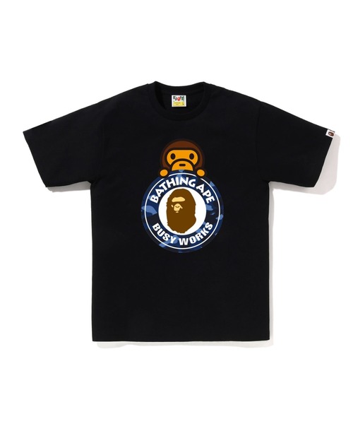 A BATHING APE(アベイシングエイプ)の「COLOR CAMO MILO ON BUSY WORKS TEE(Tシャツ/カットソー・メンズ・ブラック×レッド/ホワイト×レッド/ブラック×パープル/ブラック×ブルー/ホワイト×ネイビー/ホワイト×パープル・MEDIUM/X-LARGE/XX-LARGE/LARGE/SMALL/XXX-LARGE)」の6枚目の写真