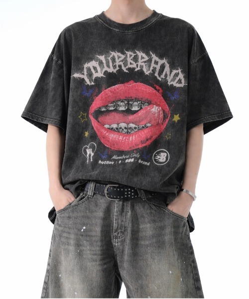 Evo+Revo(エボレボ)の「”古着感ガチT” グラフィックビンテージ加工グラフィックTシャツ(Tシャツ/カットソー・メンズ・ブラック系4/ブラック系3/ブラック系1/ブラック系2/ブラック系6/ブラック系5・L/M)」の7枚目の写真