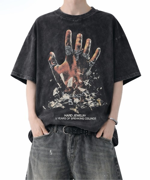 Evo+Revo(エボレボ)の「”古着感ガチT” グラフィックビンテージ加工グラフィックTシャツ(Tシャツ/カットソー・メンズ・ブラック系4/ブラック系3/ブラック系1/ブラック系2/ブラック系6/ブラック系5・L/M)」の13枚目の写真