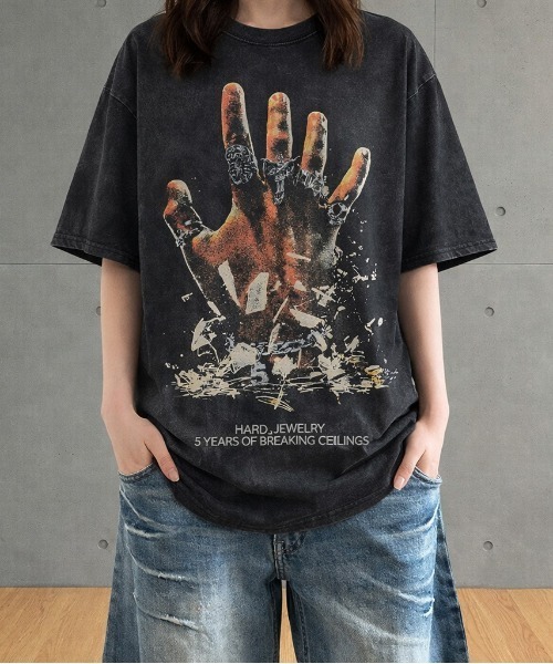 Evo+Revo(エボレボ)の「”古着感ガチT” グラフィックビンテージ加工グラフィックTシャツ(Tシャツ/カットソー・メンズ・ブラック系4/ブラック系3/ブラック系1/ブラック系2/ブラック系6/ブラック系5・L/M)」の14枚目の写真