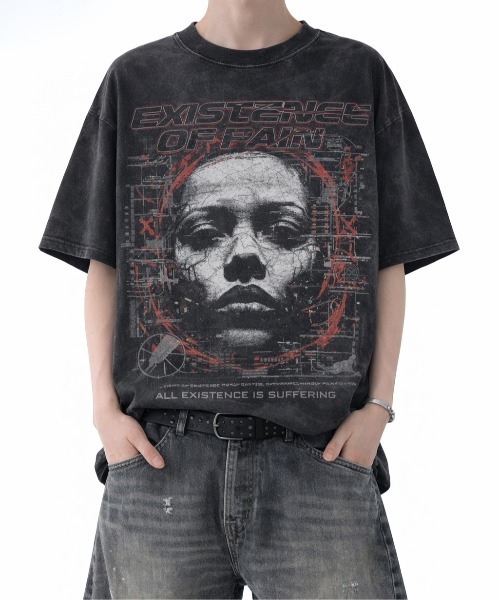 Evo+Revo(エボレボ)の「”古着感ガチT” グラフィックビンテージ加工グラフィックTシャツ(Tシャツ/カットソー・メンズ・ブラック系4/ブラック系3/ブラック系1/ブラック系2/ブラック系6/ブラック系5・L/M)」の15枚目の写真