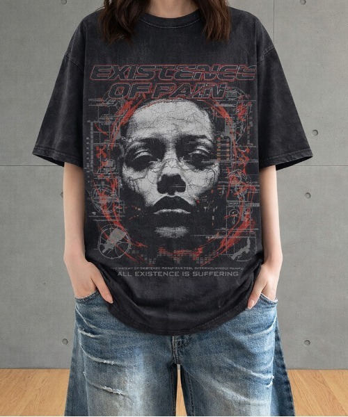 Evo+Revo(エボレボ)の「”古着感ガチT” グラフィックビンテージ加工グラフィックTシャツ(Tシャツ/カットソー・メンズ・ブラック系4/ブラック系3/ブラック系1/ブラック系2/ブラック系6/ブラック系5・L/M)」の16枚目の写真