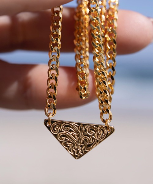 triangle plate necklace/【ハワイアンジュエリー】【サージカルステンレス】【金属アレルギー対応】【IRIEBEACH / アイリービーチ】つけっぱなしOK