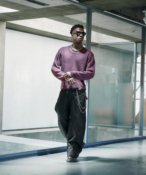 ANDER HUNK(アンダーハンク)の「U-neck Sier LS top / Uネックシアーロングスリーブトップス(Tシャツ/カットソー・メンズ・パープル/ブラック・LARGE/MEDIUM)」の22枚目の写真