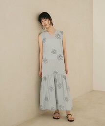 green label relaxing（グリーンレーベルリラクシング）の「＜EMMEL REFINES＞EM フラワーシシュウ キリカエ ギャザー ワンピース（ワンピース）」