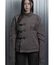Suede Volume Over Bomber Jacket (Brown)