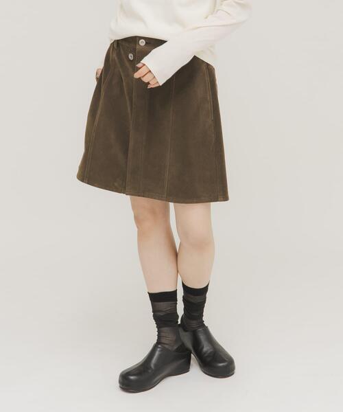 KBF(ケイビーエフ)の「2WAYラップミニスカート(スカート・レディース・ブラウン/キャメル・ONE)」の2枚目の写真