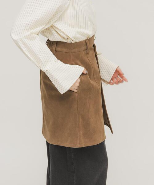 KBF(ケイビーエフ)の「2WAYラップミニスカート(スカート・レディース・ブラウン/キャメル・ONE)」の7枚目の写真