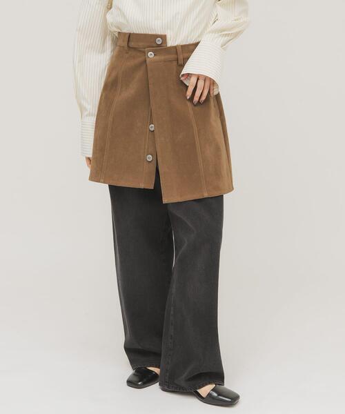 KBF(ケイビーエフ)の「2WAYラップミニスカート(スカート・レディース・ブラウン/キャメル・ONE)」の9枚目の写真