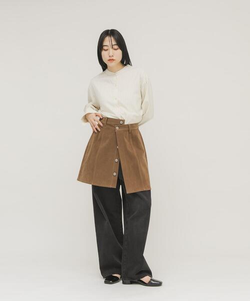 KBF(ケイビーエフ)の「2WAYラップミニスカート(スカート・レディース・ブラウン/キャメル・ONE)」の10枚目の写真