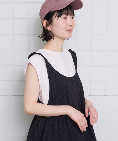 l'atelier du savon（アトリエドサボン）の「ぽつぽつしたミニチェック　ジャンパースカート（ワンピース・レディース・ブラック/ブルー/ピンク・FREE）」の11枚目の写真