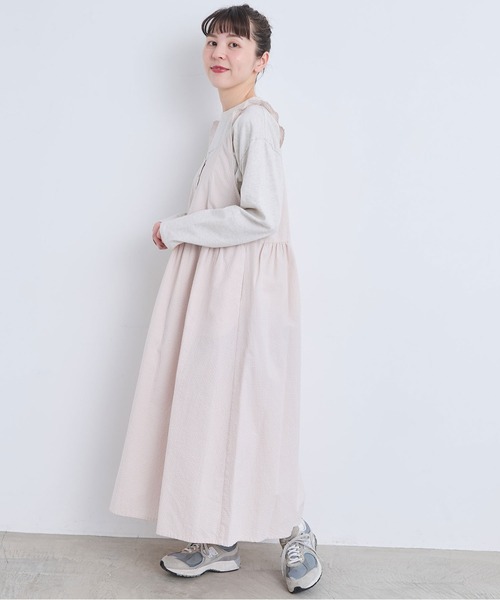 l'atelier du savon（アトリエドサボン）の「ぽつぽつしたミニチェック　ジャンパースカート（ワンピース・レディース・ブラック/ブルー/ピンク・FREE）」の6枚目の写真