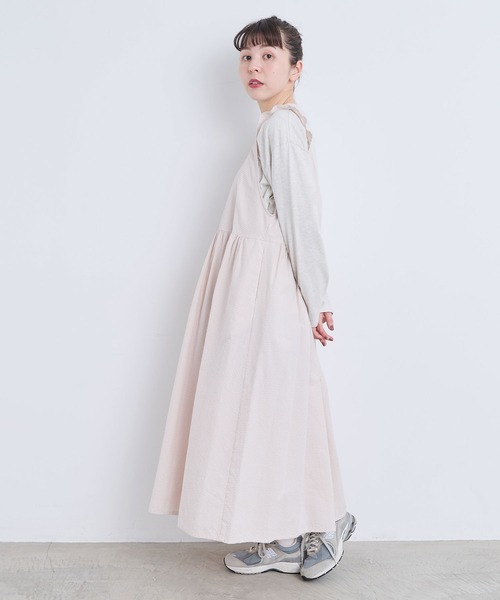 l'atelier du savon（アトリエドサボン）の「ぽつぽつしたミニチェック　ジャンパースカート（ワンピース・レディース・ブラック/ブルー/ピンク・FREE）」の7枚目の写真