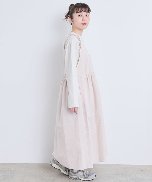 l'atelier du savon（アトリエドサボン）の「ぽつぽつしたミニチェック　ジャンパースカート（ワンピース・レディース・ブラック/ブルー/ピンク・FREE）」の9枚目の写真
