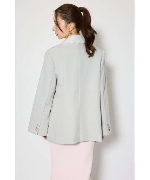 rienda（リエンダ）の「【森香澄さん着用】レースディティール2WAYテーラードジャケット 春服（テーラードジャケット・レディース・ライトイエロー/ブルー系その他3/サンドグレー・SMALL/MEDIUM）」の20枚目の写真