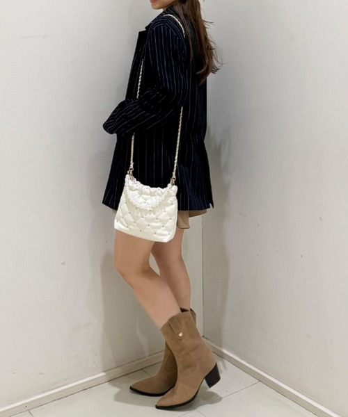 rienda（リエンダ）の「【森香澄さん着用】レースディティール2WAYテーラードジャケット 春服（テーラードジャケット・レディース・ライトイエロー/ブルー系その他3/サンドグレー・SMALL/MEDIUM）」の9枚目の写真
