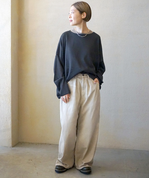 JOURNAL STANDARD LUXE（ジャーナルスタンダード　ラックス）の「オーバーダイ タックワークパンツ（その他パンツ・レディース・ベージュ・SMALL/MEDIUM）」の6枚目の写真