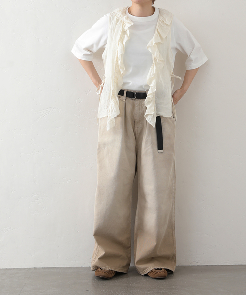 JOURNAL STANDARD LUXE（ジャーナルスタンダード　ラックス）の「オーバーダイ タックワークパンツ（その他パンツ・レディース・ベージュ・SMALL/MEDIUM）」の15枚目の写真