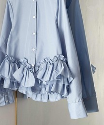 PICCIN PERLA（ピッチンペルラ）の「ペプラムチュールブラウス（シャツ/ブラウス）」