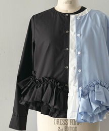 PICCIN PERLA（ピッチンペルラ）の「ペプラムチュールブラウス（シャツ/ブラウス）」