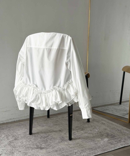 PICCIN PERLA(ピッチンペルラ)の「ペプラムチュールブラウス(シャツ/ブラウス・レディース・オフホワイト・M)」の3枚目の写真