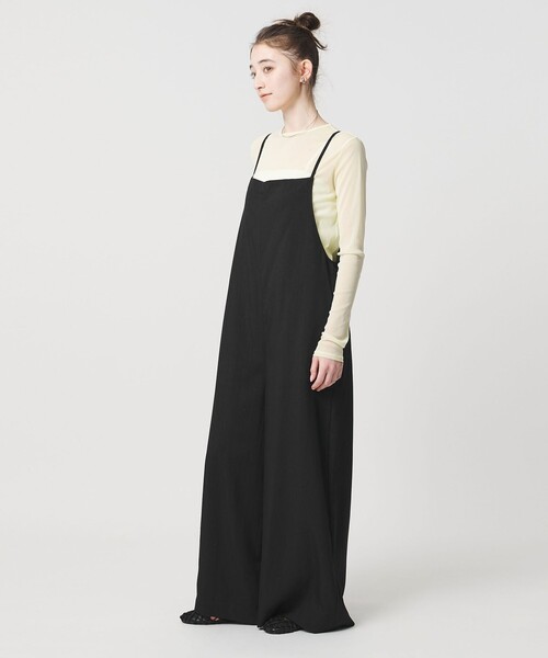 SACRA(サクラ)の「<SACRA>ツイル オールインワン パンツ(サロペット/オーバーオール・レディース・オリーブ/ブラック・38)」の4枚目の写真