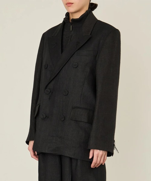 I'm here:(アイムヒアー)の「【i'm here :】GRANDPA : LINEN JACKET(テーラードジャケット・メンズ・ライトベージュ/ブラック・L/M)」の11枚目の写真