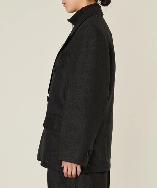 I'm here:(アイムヒアー)の「【i'm here :】GRANDPA : LINEN JACKET(テーラードジャケット・メンズ・ライトベージュ/ブラック・L/M)」の14枚目の写真