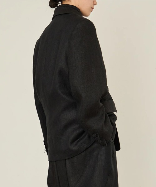 I'm here:(アイムヒアー)の「【i'm here :】GRANDPA : LINEN JACKET(テーラードジャケット・メンズ・ライトベージュ/ブラック・L/M)」の15枚目の写真