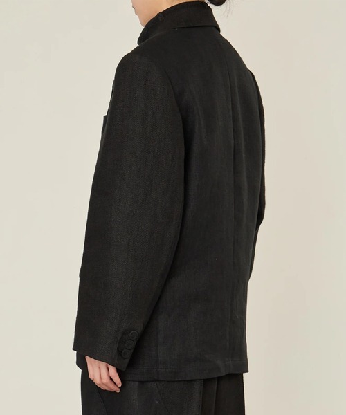 I'm here:(アイムヒアー)の「【i'm here :】GRANDPA : LINEN JACKET(テーラードジャケット・メンズ・ライトベージュ/ブラック・L/M)」の16枚目の写真