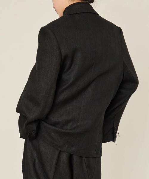 I'm here:(アイムヒアー)の「【i'm here :】GRANDPA : LINEN JACKET(テーラードジャケット・メンズ・ライトベージュ/ブラック・L/M)」の17枚目の写真