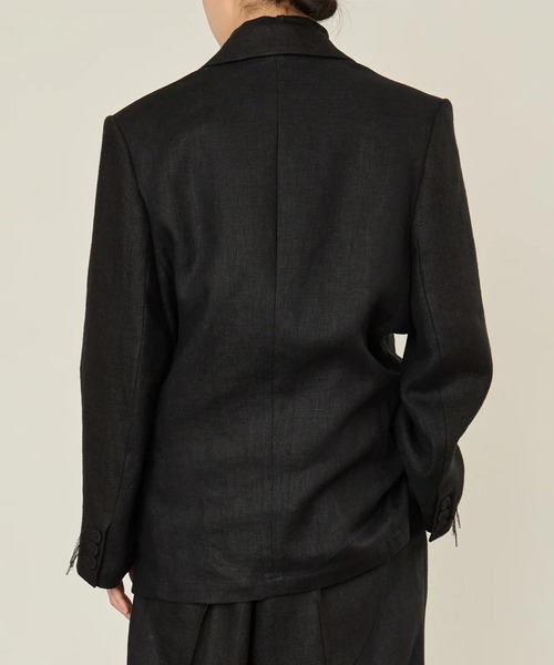 I'm here:(アイムヒアー)の「【i'm here :】GRANDPA : LINEN JACKET(テーラードジャケット・メンズ・ライトベージュ/ブラック・L/M)」の18枚目の写真