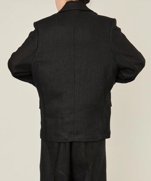 I'm here:(アイムヒアー)の「【i'm here :】GRANDPA : LINEN JACKET(テーラードジャケット・メンズ・ライトベージュ/ブラック・L/M)」の20枚目の写真