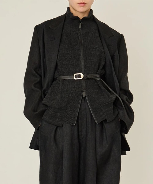 I'm here:(アイムヒアー)の「【i'm here :】GRANDPA : LINEN JACKET(テーラードジャケット・メンズ・ライトベージュ/ブラック・L/M)」の5枚目の写真
