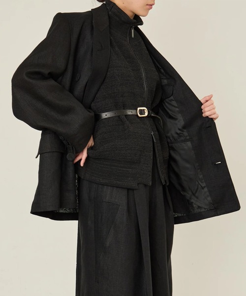 I'm here:(アイムヒアー)の「【i'm here :】GRANDPA : LINEN JACKET(テーラードジャケット・メンズ・ライトベージュ/ブラック・L/M)」の22枚目の写真