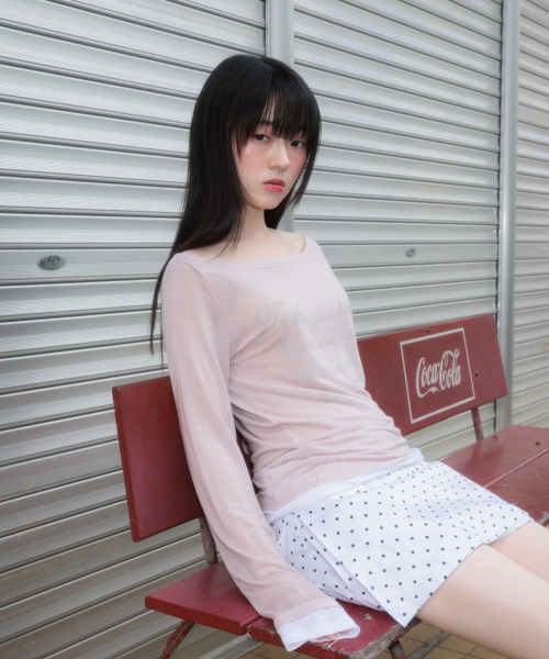 ROSEFRANTZ（ロゼフランツ）の「Lettering Angel Long Sleeve [Pink]（Tシャツ/カットソー・レディース・PINK・OS）」の2枚目の写真