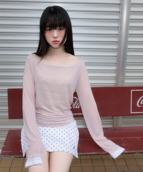 ROSEFRANTZ（ロゼフランツ）の「Lettering Angel Long Sleeve [Pink]（Tシャツ/カットソー・レディース・PINK・OS）」の4枚目の写真