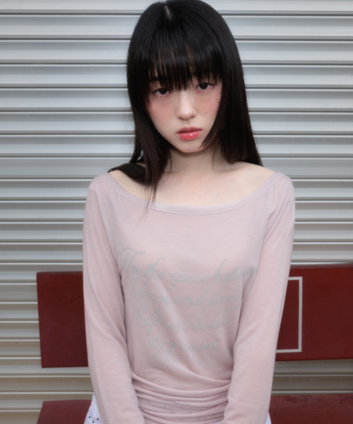 ROSEFRANTZ（ロゼフランツ）の「Lettering Angel Long Sleeve [Pink]（Tシャツ/カットソー・レディース・PINK・OS）」の6枚目の写真