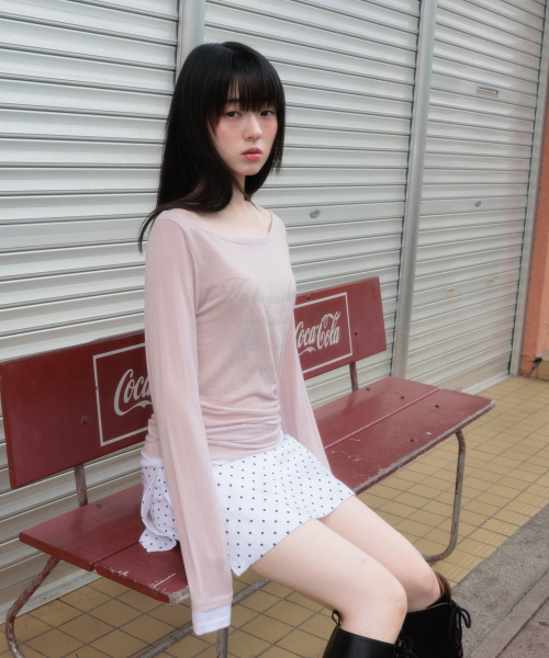 ROSEFRANTZ（ロゼフランツ）の「Lettering Angel Long Sleeve [Pink]（Tシャツ/カットソー・レディース・PINK・OS）」の7枚目の写真