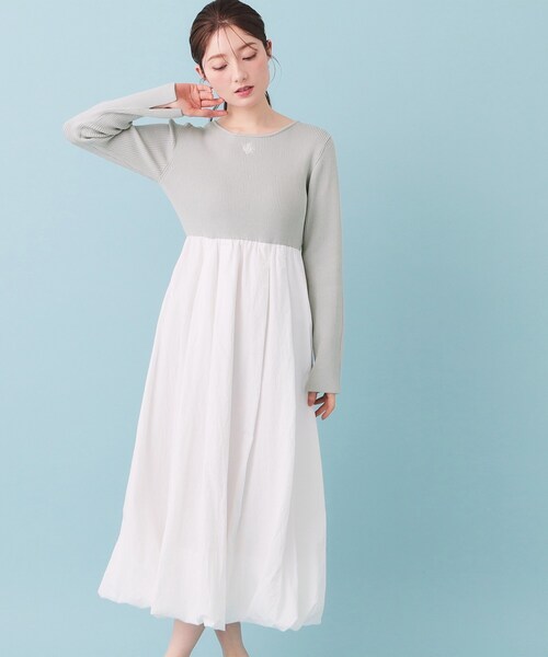 index（インデックス）の「ドッキングバルーンロングフレアワンピース【洗濯機OK】（ワンピース・レディース・ブラック/グレー・00）」の16枚目の写真