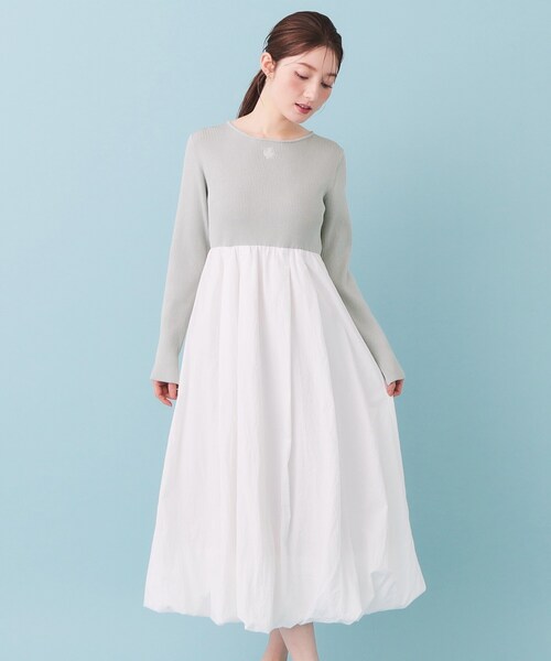 index（インデックス）の「ドッキングバルーンロングフレアワンピース【洗濯機OK】（ワンピース・レディース・ブラック/グレー・00）」の9枚目の写真