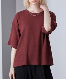 エンボスジャガード ドレープ Tシャツ