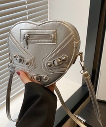 スタッズ」に該当するレディースのショルダーバッグ（シルバー/銀色系