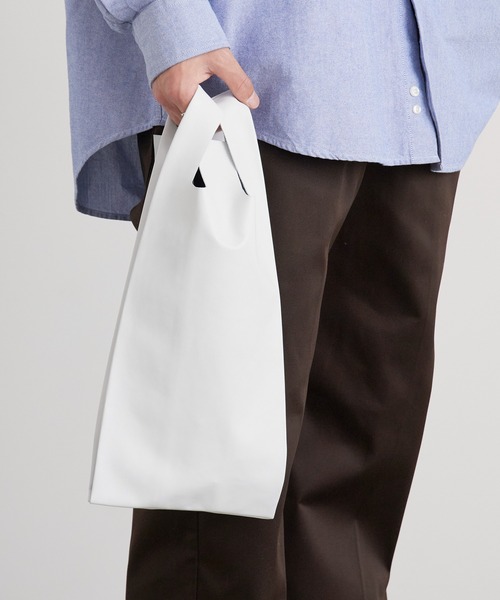 SEVEN BY SEVEN（セブンバイセブン）の「SEVEN BY SEVEN/セブン バイ セブン 本革トートバッグ ハンドバッグ シンプル 無地 2026年春夏（トートバッグ・メンズ・ホワイト/ブラック・FREE）」の3枚目の写真