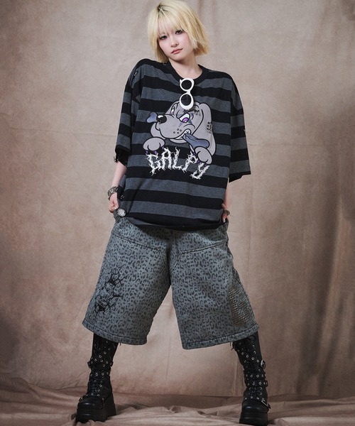GALFY(ガルフィー)の「【GALFY/ガルフィー】バチバチピアスTee(Tシャツ/カットソー・メンズ・スミクロ/ブラック系その他/ブラック・M/XL/L)」の18枚目の写真