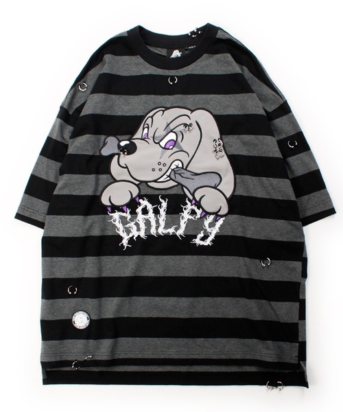 GALFY(ガルフィー)の「【GALFY/ガルフィー】バチバチピアスTee(Tシャツ/カットソー・メンズ・スミクロ/ブラック系その他/ブラック・M/XL/L)」の6枚目の写真